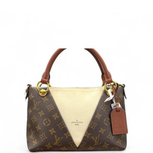 Louis Vuitton V Tote BB Monogram Brown White