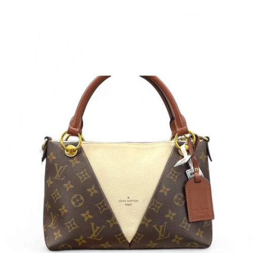 Louis Vuitton V Tote BB Monogram Brown White