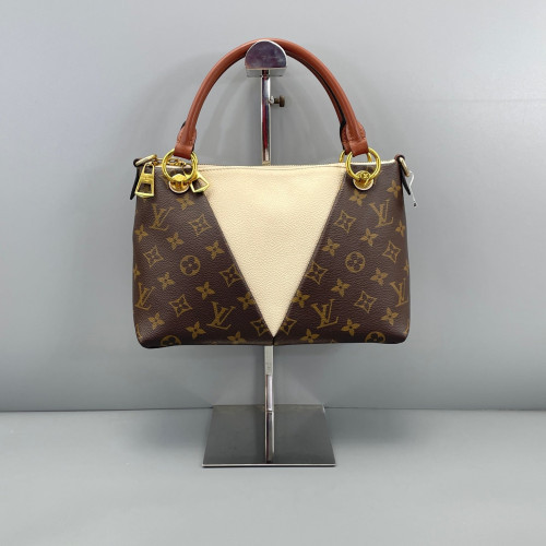 Louis Vuitton V Tote BB Monogram Brown White
