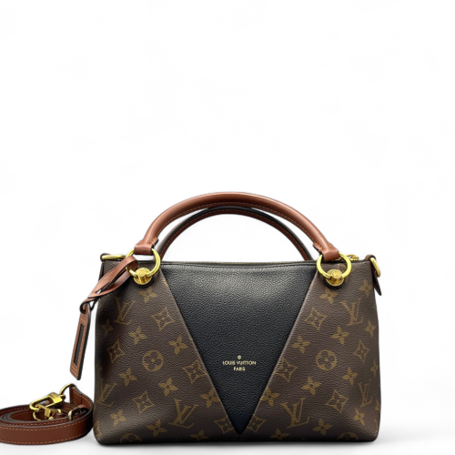 Louis Vuitton V Tote BB Monogram Brown Black Louis Vuitton V Tote BB Monogram Brown Black