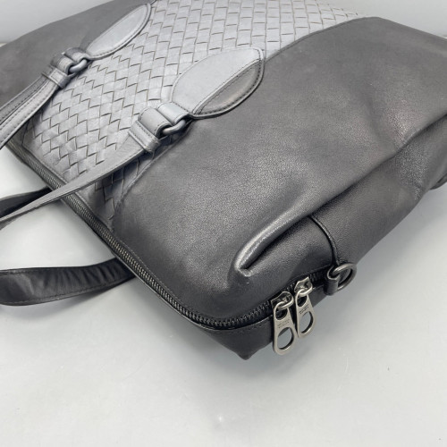 Bottega Veneta Intrecciato Briefcase Standard Calfskin Intrecciato Dark Grey Grey