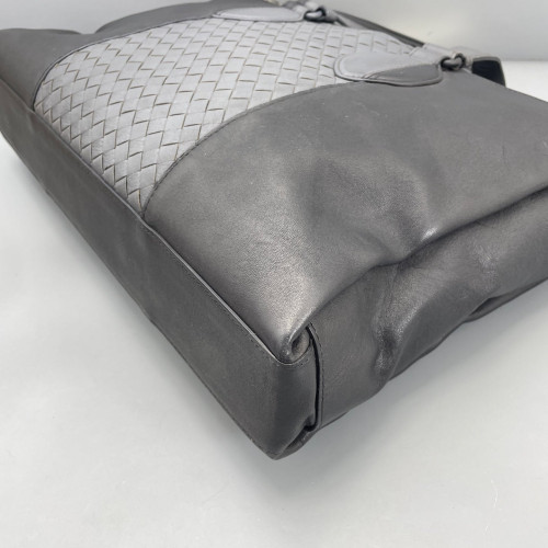 Bottega Veneta Intrecciato Briefcase Standard Calfskin Intrecciato Dark Grey Grey