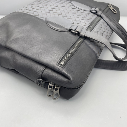 Bottega Veneta Intrecciato Briefcase Standard Calfskin Intrecciato Dark Grey Grey