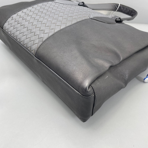 Bottega Veneta Intrecciato Briefcase Standard Calfskin Intrecciato Dark Grey Grey