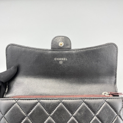 Chanel Quilted Yen Wallet Lambskin Black Chanel Quilted Yen Wallet Lambskin Black