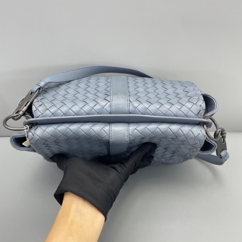 Bottega Veneta Flap Bag Lambskin Intrecciato Nappa Blue