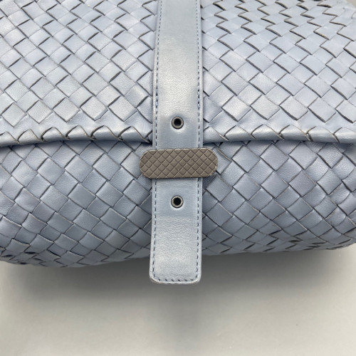 Bottega Veneta Flap Bag Lambskin Intrecciato Nappa Blue