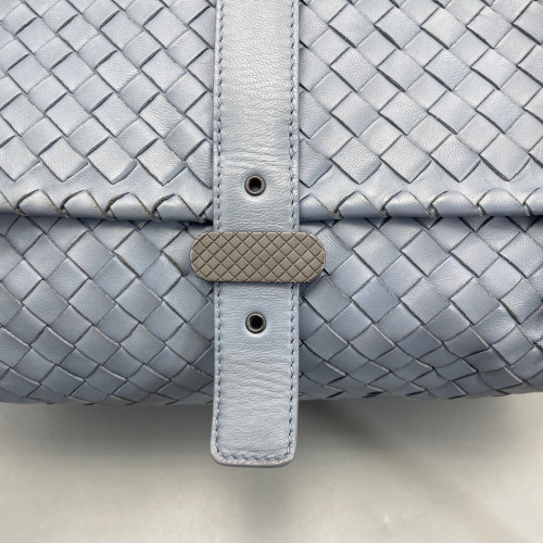 Bottega Veneta Flap Bag Lambskin Intrecciato Nappa Blue