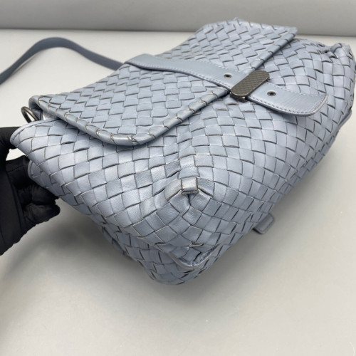 Bottega Veneta Flap Bag Lambskin Intrecciato Nappa Blue
