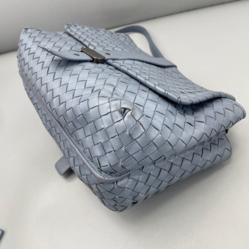 Bottega Veneta Flap Bag Lambskin Intrecciato Nappa Blue