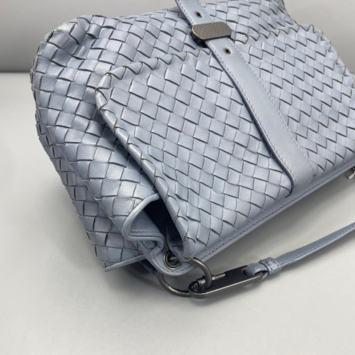 Bottega Veneta Flap Bag Lambskin Intrecciato Nappa Blue