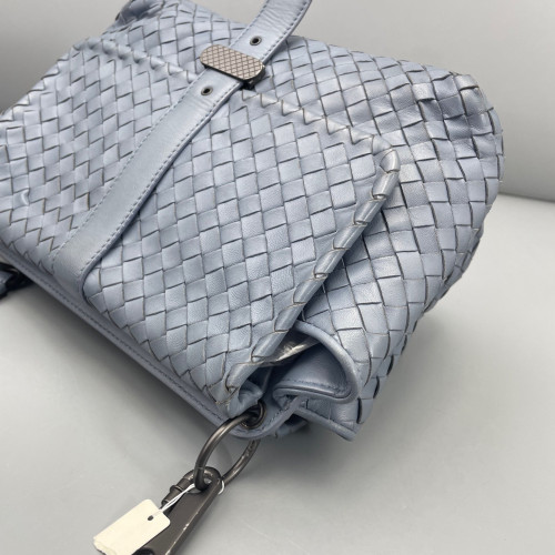 Bottega Veneta Flap Bag Lambskin Intrecciato Nappa Blue