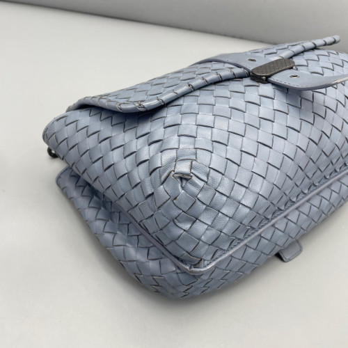 Bottega Veneta Flap Bag Lambskin Intrecciato Nappa Blue