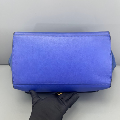 Celine Medium Trapeze Calfskin Suede Blue