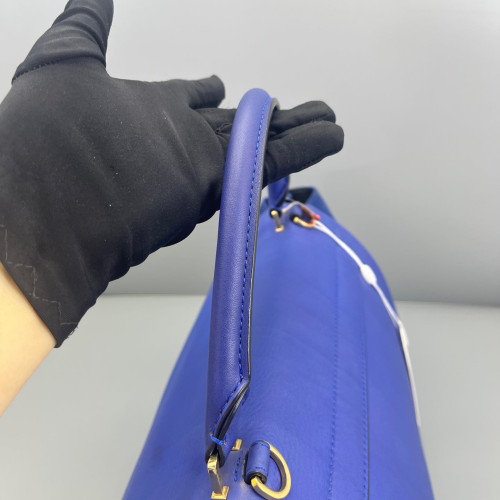 Celine Medium Trapeze Calfskin Suede Blue