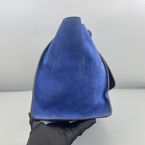 Celine Medium Trapeze Calfskin Suede Blue