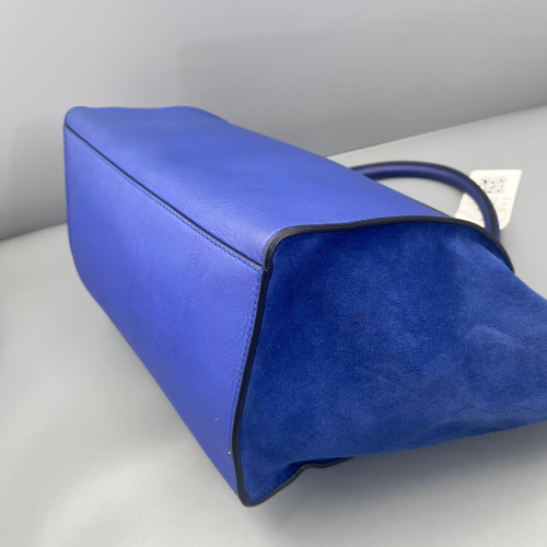 Celine Medium Trapeze Calfskin Suede Blue
