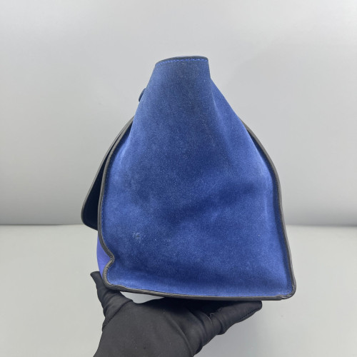 Celine Medium Trapeze Calfskin Suede Blue