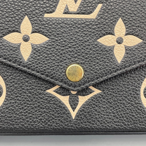 Louis Vuitton Pochette Felicie Chain Wallet Calfskin Monogram Empreinte Black White