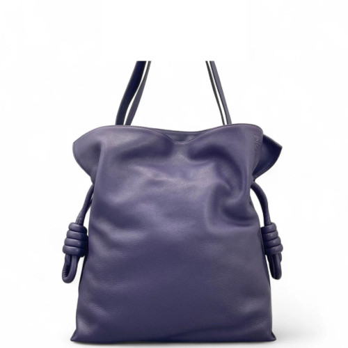 Loewe Medium Flamenco Knot Clutch Calfskin Dark Blue Purple Blue