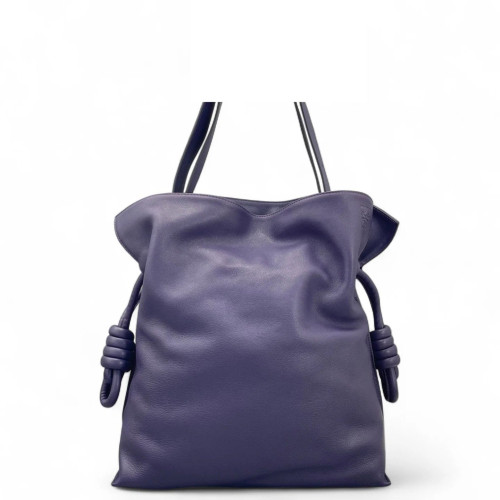 Loewe Medium Flamenco Knot Clutch Calfskin Dark Blue Purple Blue