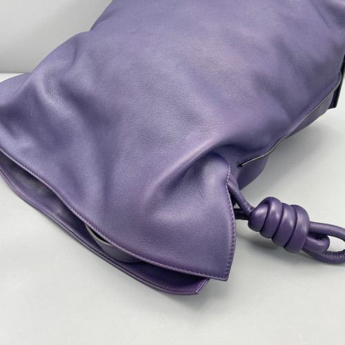 Loewe Medium Flamenco Knot Clutch Calfskin Dark Blue Purple Blue