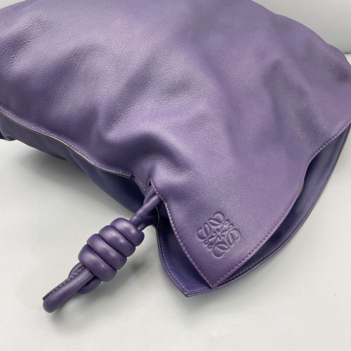 Loewe Medium Flamenco Knot Clutch Calfskin Dark Blue Purple Blue