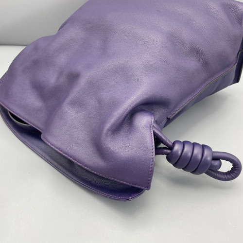 Loewe Medium Flamenco Knot Clutch Calfskin Dark Blue Purple Blue