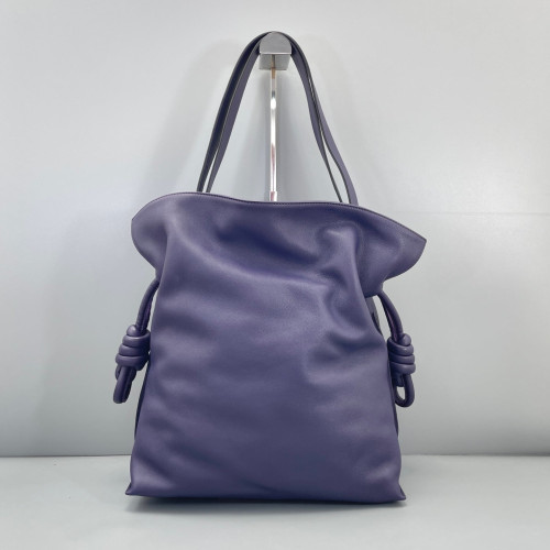 Loewe Medium Flamenco Knot Clutch Calfskin Dark Blue Purple Blue