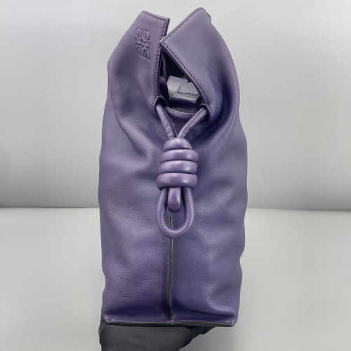 Loewe Medium Flamenco Knot Clutch Calfskin Dark Blue Purple Blue