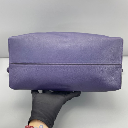 Loewe Medium Flamenco Knot Clutch Calfskin Dark Blue Purple Blue