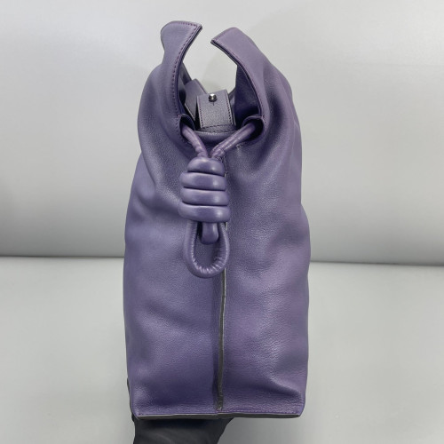 Loewe Medium Flamenco Knot Clutch Calfskin Dark Blue Purple Blue
