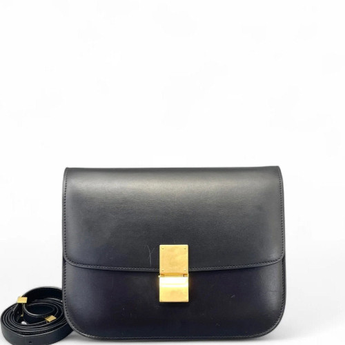Celine Medium Classic Box Smooth Calfskin Black
