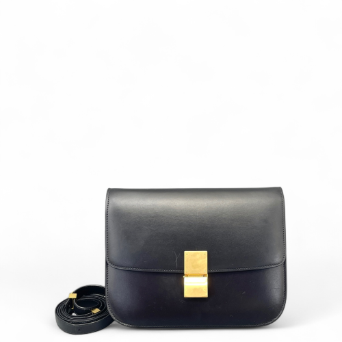 Celine Medium Classic Box Smooth Calfskin Black