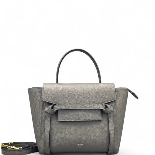 Celine Nano Belt Bag Grained Calfskin Grey