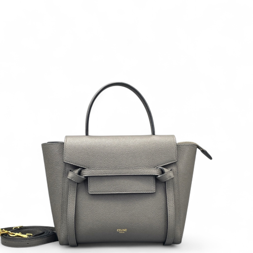 Celine Nano Belt Bag Grained Calfskin Grey