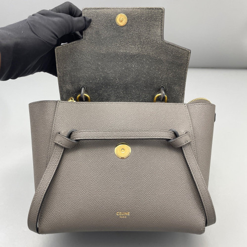 Celine Nano Belt Bag Grained Calfskin Grey
