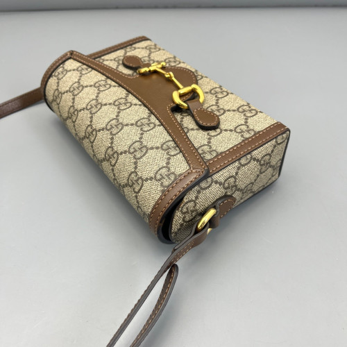Gucci Mini Horsebit 1955 GG Supreme Monogram Beige Brown