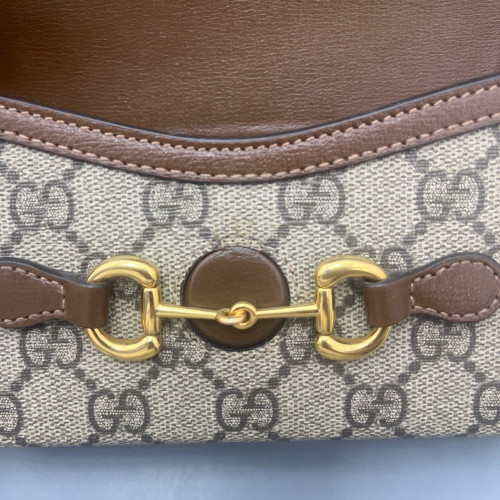 Gucci Mini Horsebit 1955 GG Supreme Monogram Beige Brown