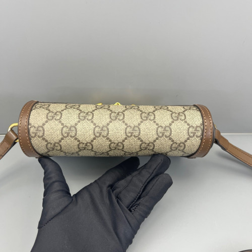 Gucci Mini Horsebit 1955 GG Supreme Monogram Beige Brown