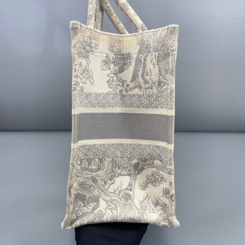 Dior Medium Book Tote Canvas Light Grey Beige