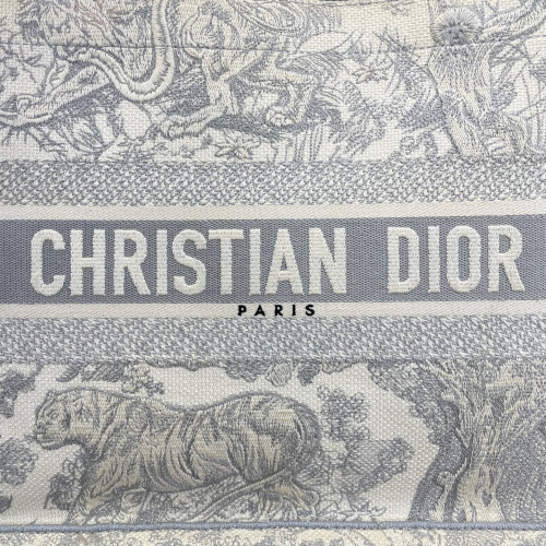 Dior Medium Book Tote Canvas Light Grey Beige