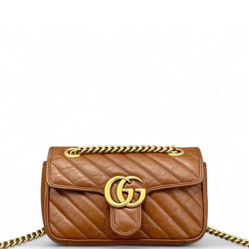 Gucci Matelasse Small GG Marmont Calfskin Tan