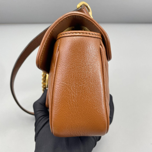 Gucci Matelasse Small GG Marmont Calfskin Tan