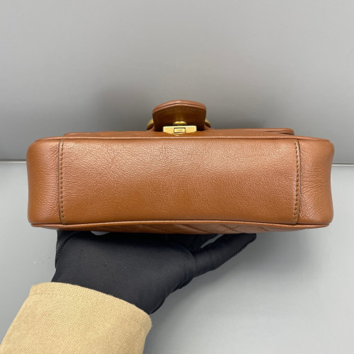 Gucci Matelasse Small GG Marmont Calfskin Tan