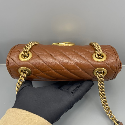 Gucci Matelasse Small GG Marmont Calfskin Tan