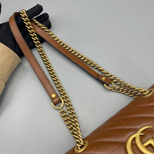 Gucci Matelasse Small GG Marmont Calfskin Tan