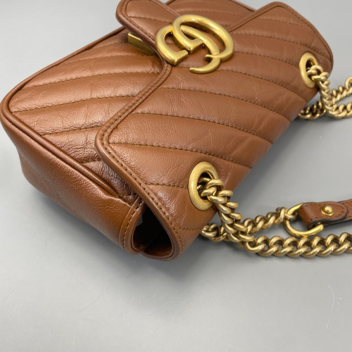 Gucci Matelasse Small GG Marmont Calfskin Tan