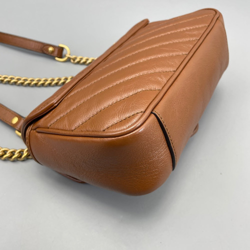 Gucci Matelasse Small GG Marmont Calfskin Tan