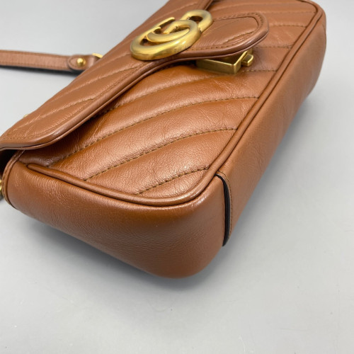 Gucci Matelasse Small GG Marmont Calfskin Tan